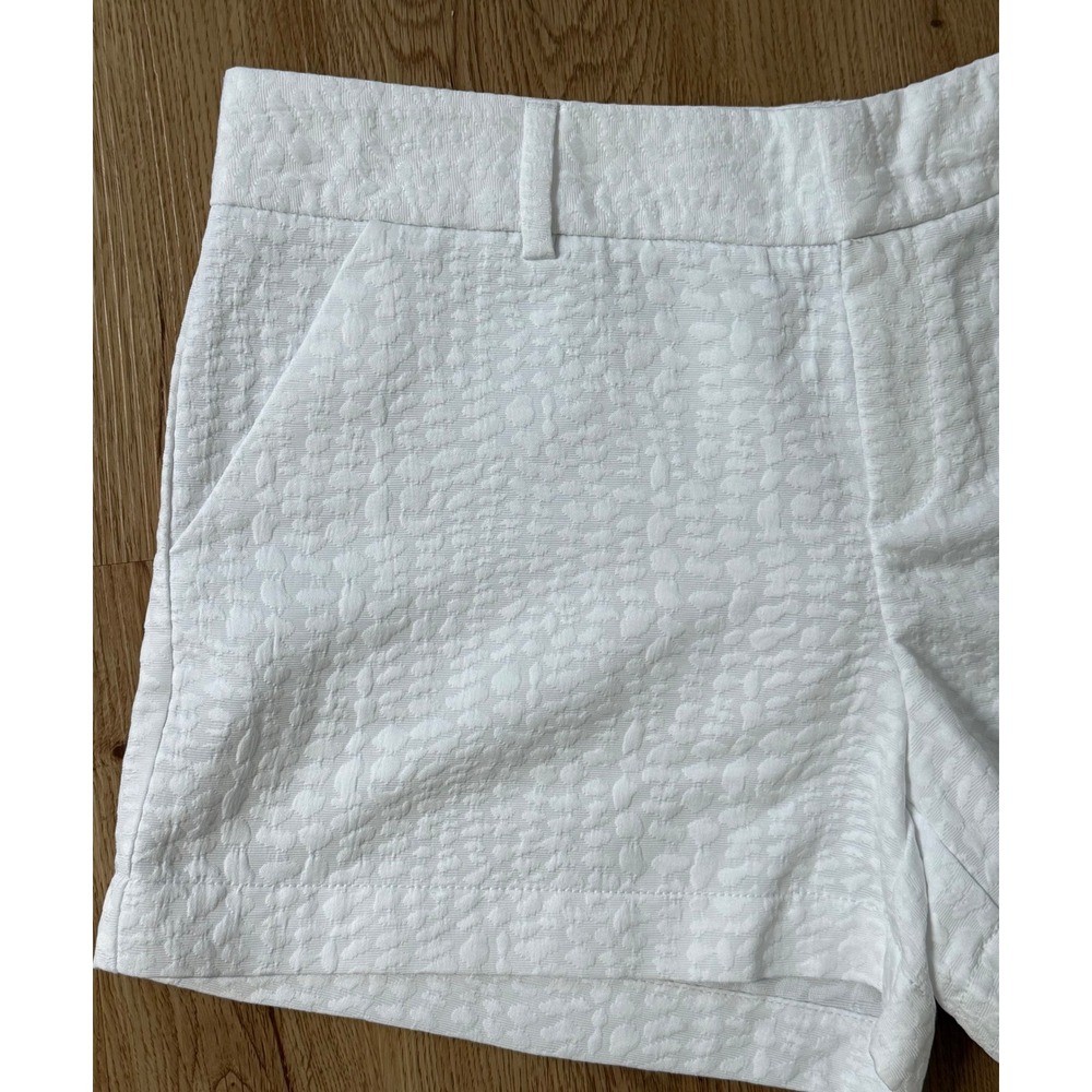 Calvin Klein Women's White Textured Shorts Size 14 Career‎ Casual Pockets NWT - Picture 2 of 13